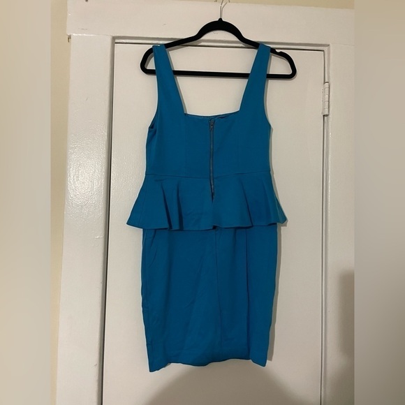 Alice + Olivia Teal Blue Peplum Dress Size 6 - Picture 4 of 12